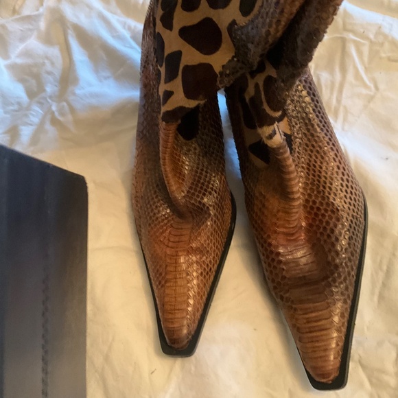 J Renee Size 11M Lioness Boots Shoes Snakeskin Fur Giraffe Print Pattern NWOB - Picture 6 of 12